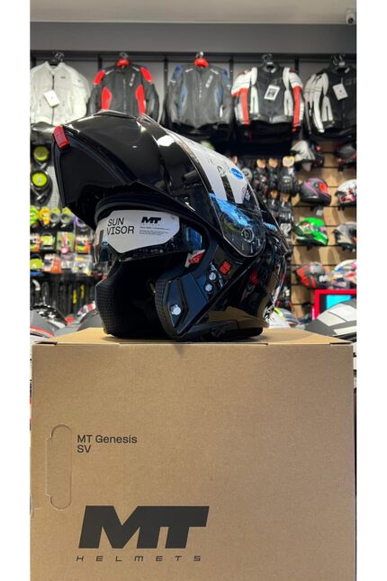 MT KASK FU935SV GENESIS SV PURE A1 PARLAK SIYAH ÇENE AÇILIR