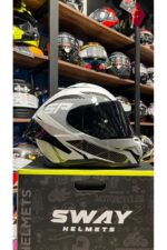 SW 867 POWER White Black Grey Full Face(SİYAH VİZÖRLÜ)