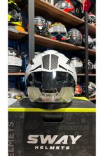 SW 867 POWER White Black Grey Full Face(SİYAH VİZÖRLÜ) - Görsel 3