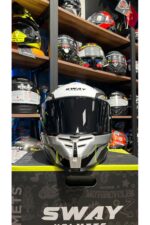 SW 867 POWER White Black Grey Full Face(SİYAH VİZÖRLÜ) - Görsel 5