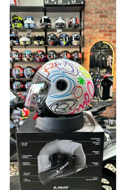 SW 715 BEYAZ FLOWER Yarım Kask