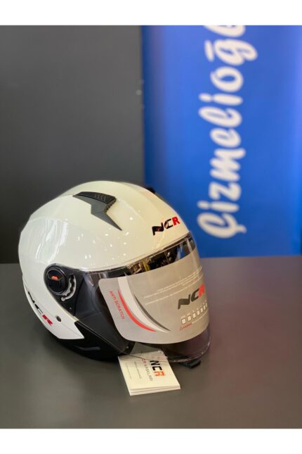 YARIM BEYAZ ÇENESİZ KASK